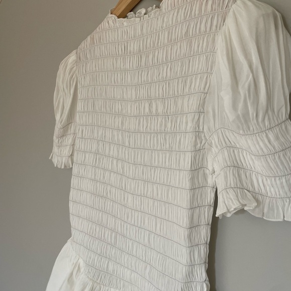 NEW Reformation Aggie Short Sleeve Top Peplum White | size XS - Picture 8 of 11